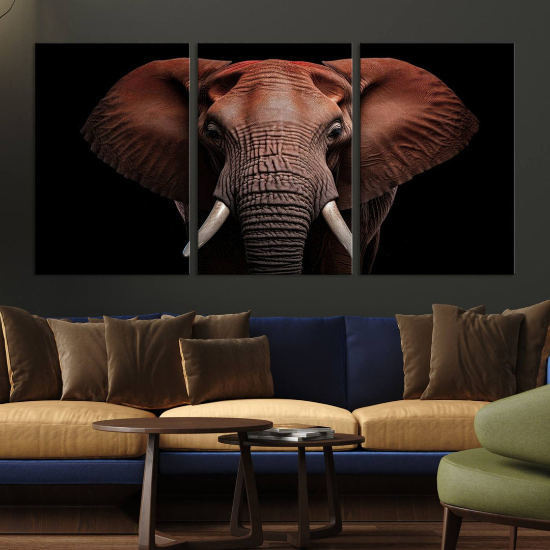 Extra Large Elephant Wall Art Print, Animal Wall Decor, Framed Canvas Print Office Decor