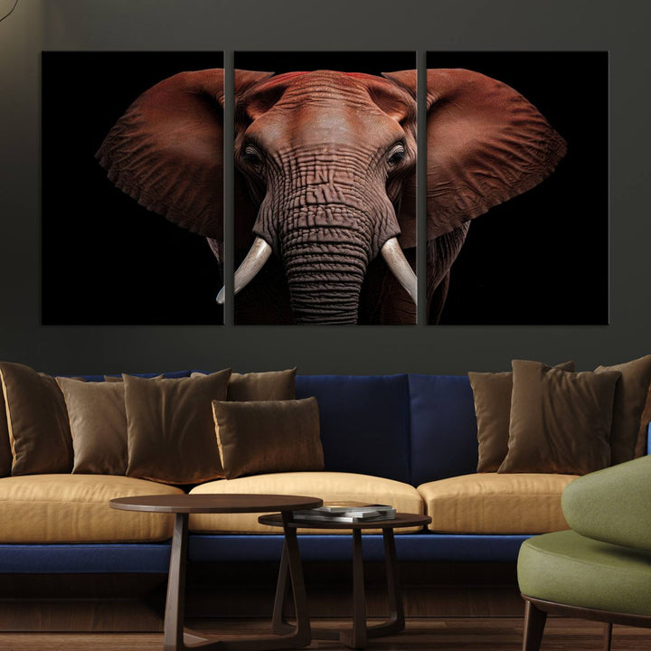 Extra Large Elephant Wall Art Print, Animal Wall Decor, Framed Canvas Print Office Decor