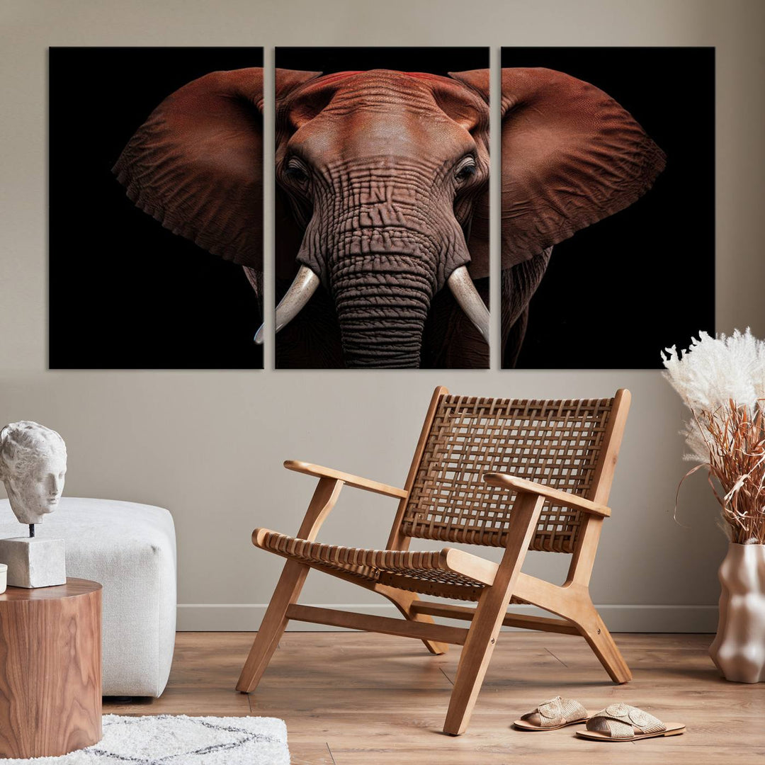 Extra Large Elephant Wall Art Print, Animal Wall Decor, Framed Canvas Print Office Decor