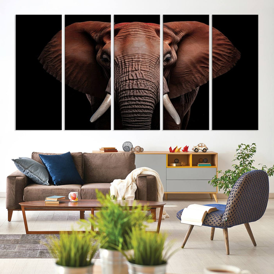 Extra Large Elephant Wall Art Print, Animal Wall Decor, Framed Canvas Print Office Decor