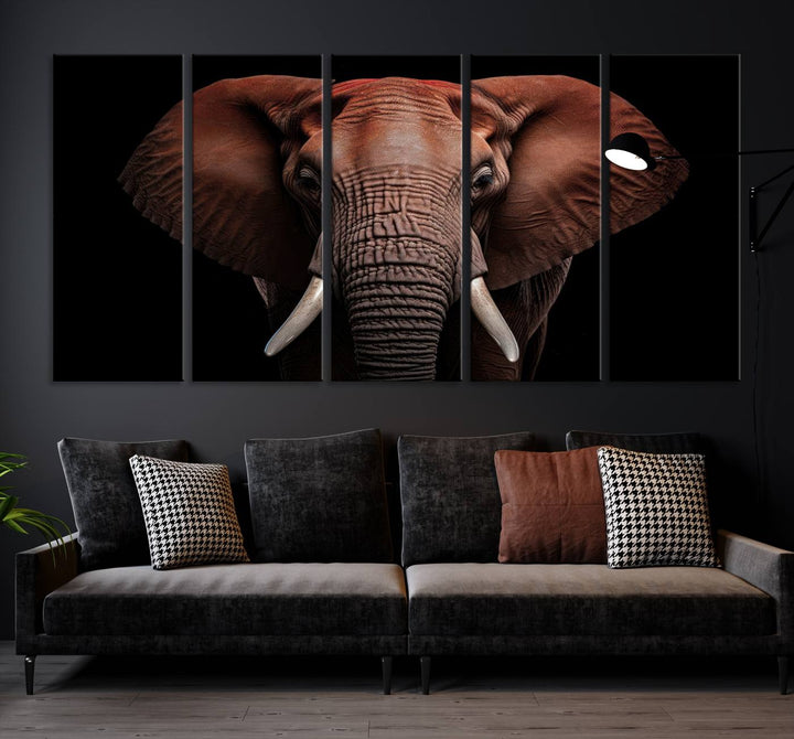 Extra Large Elephant Wall Art Print, Animal Wall Decor, Framed Canvas Print Office Decor