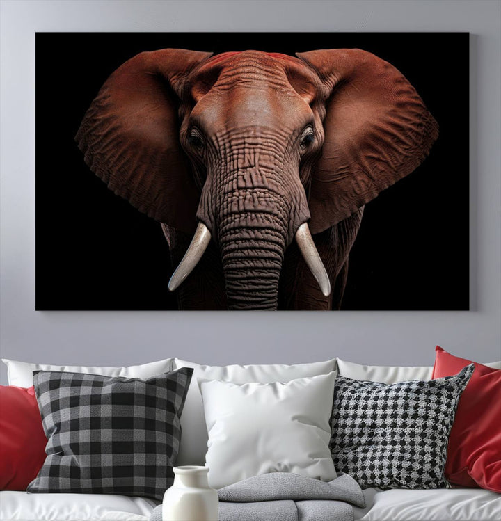 Extra Large Elephant Wall Art Print, Animal Wall Decor, Framed Canvas Print Office Decor