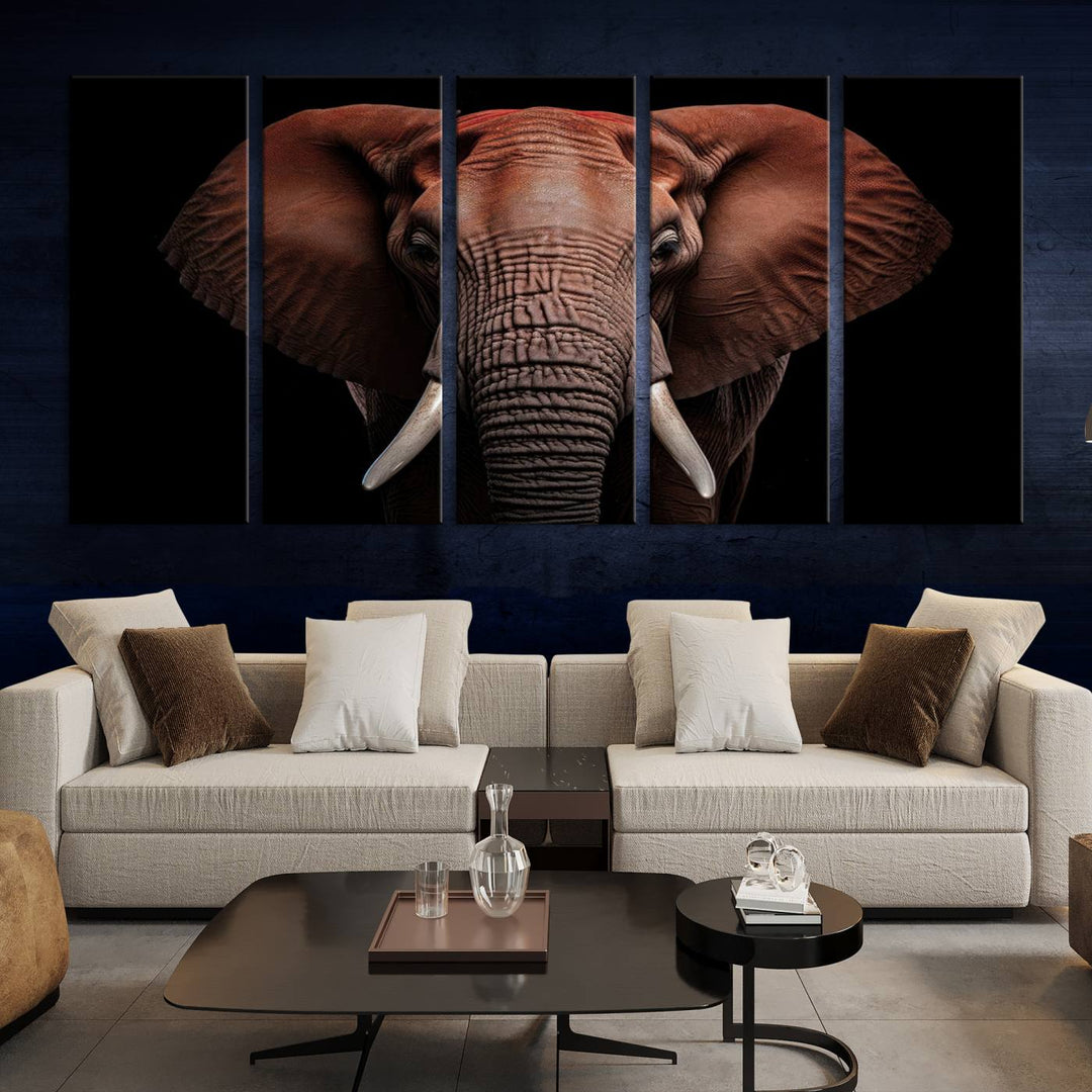 Extra Large Elephant Wall Art Print, Animal Wall Decor, Framed Canvas Print Office Decor