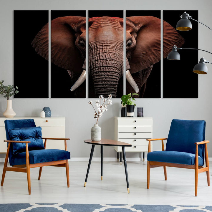 Extra Large Elephant Wall Art Print, Animal Wall Decor, Framed Canvas Print Office Decor