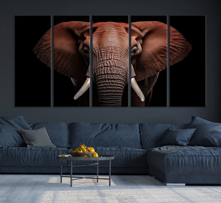 Extra Large Elephant Wall Art Print, Animal Wall Decor, Framed Canvas Print Office Decor