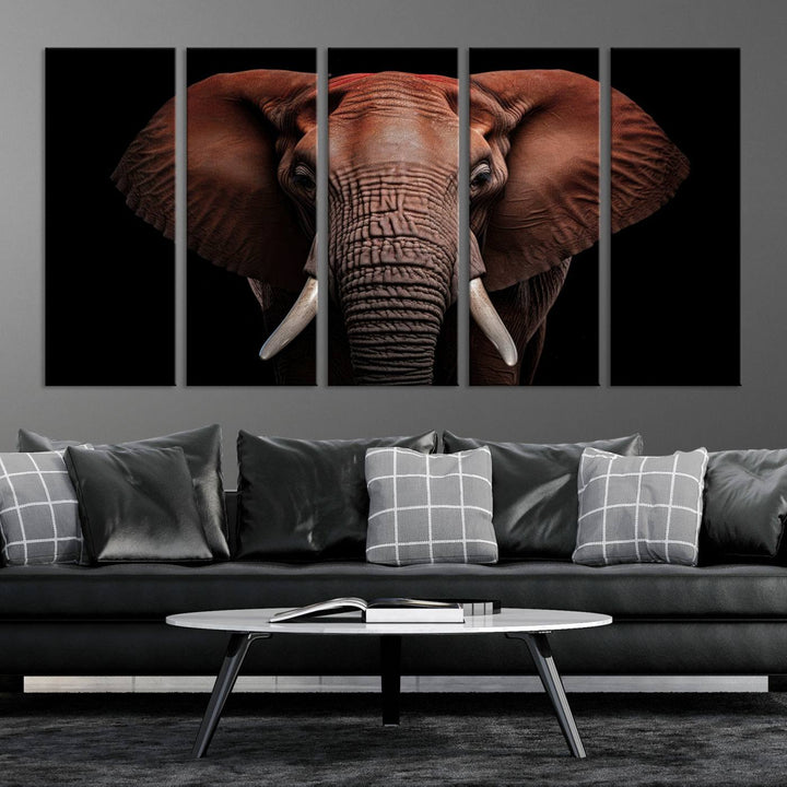 Extra Large Elephant Wall Art Print, Animal Wall Decor, Framed Canvas Print Office Decor