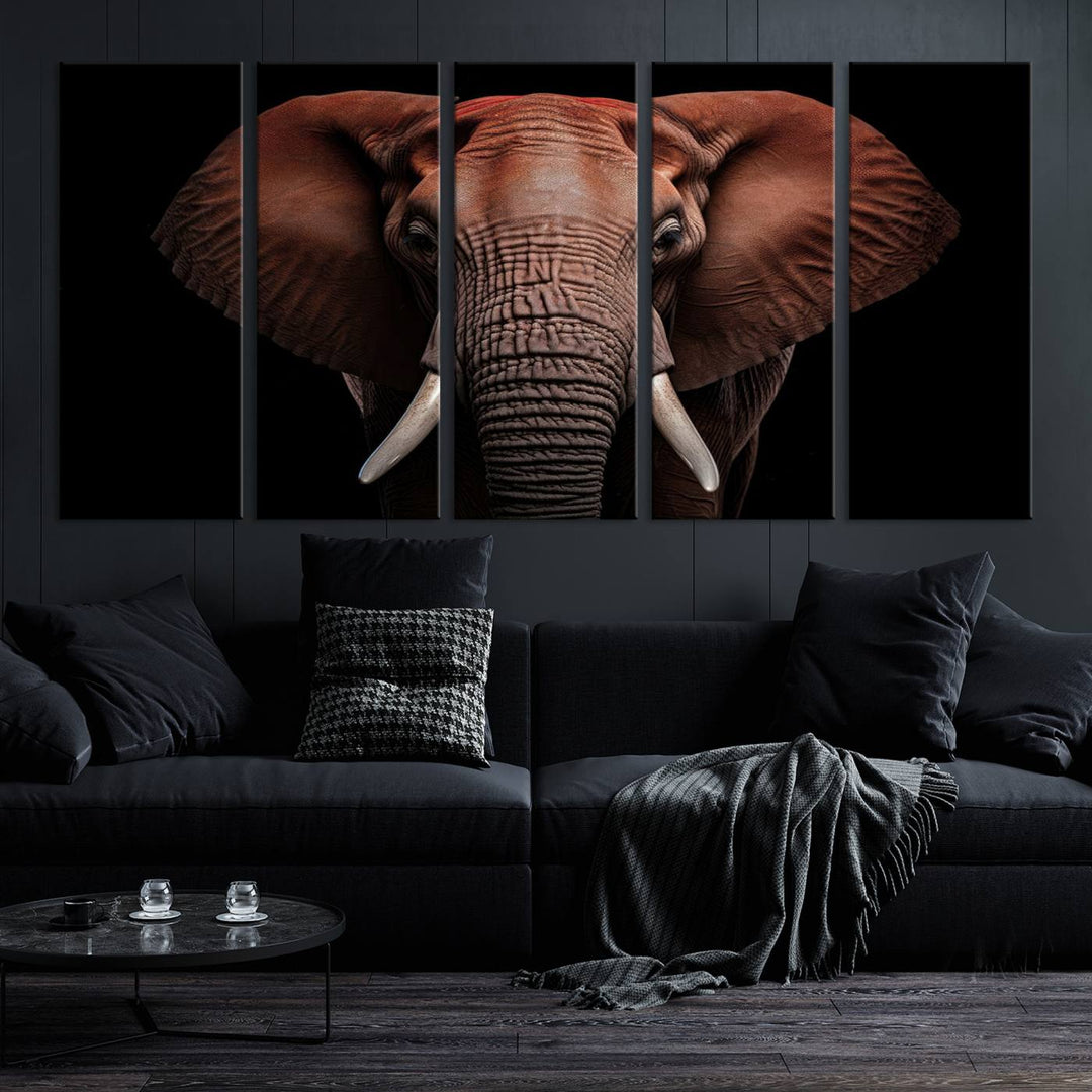 Extra Large Elephant Wall Art Print, Animal Wall Decor, Framed Canvas Print Office Decor