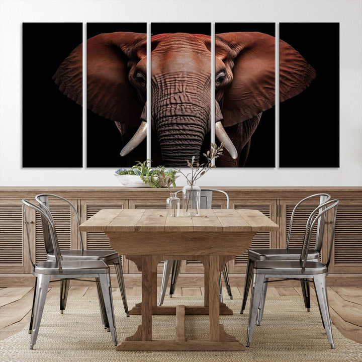 Extra Large Elephant Wall Art Print, Animal Wall Decor, Framed Canvas Print Office Decor