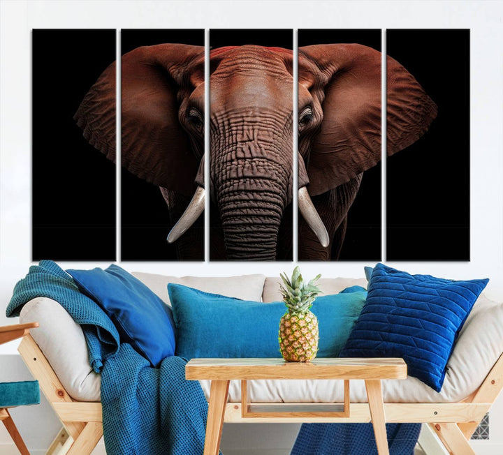 Extra Large Elephant Wall Art Print, Animal Wall Decor, Framed Canvas Print Office Decor