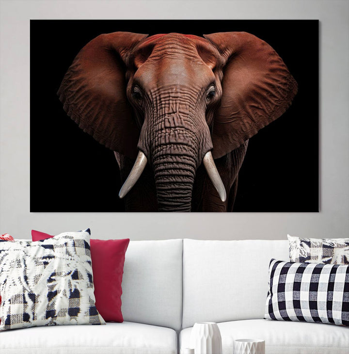 Extra Large Elephant Wall Art Print, Animal Wall Decor, Framed Canvas Print Office Decor