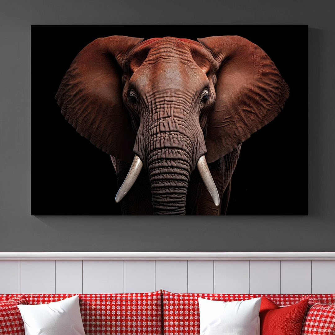 Extra Large Elephant Wall Art Print, Animal Wall Decor, Framed Canvas Print Office Decor