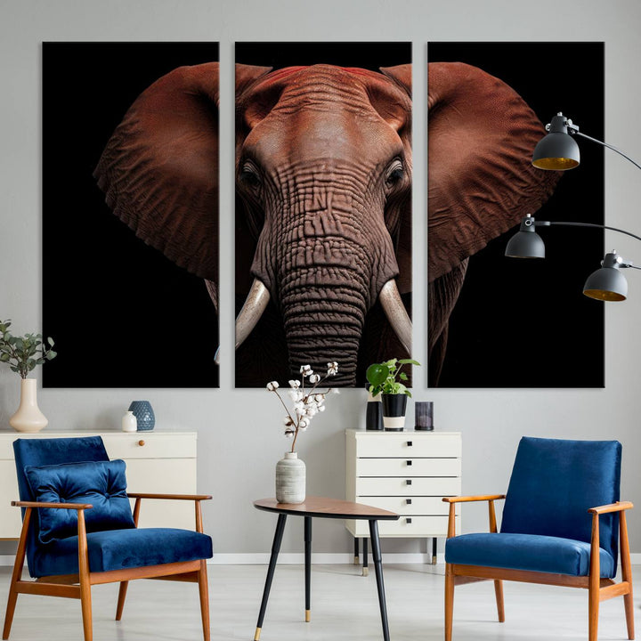 Extra Large Elephant Wall Art Print, Animal Wall Decor, Framed Canvas Print Office Decor