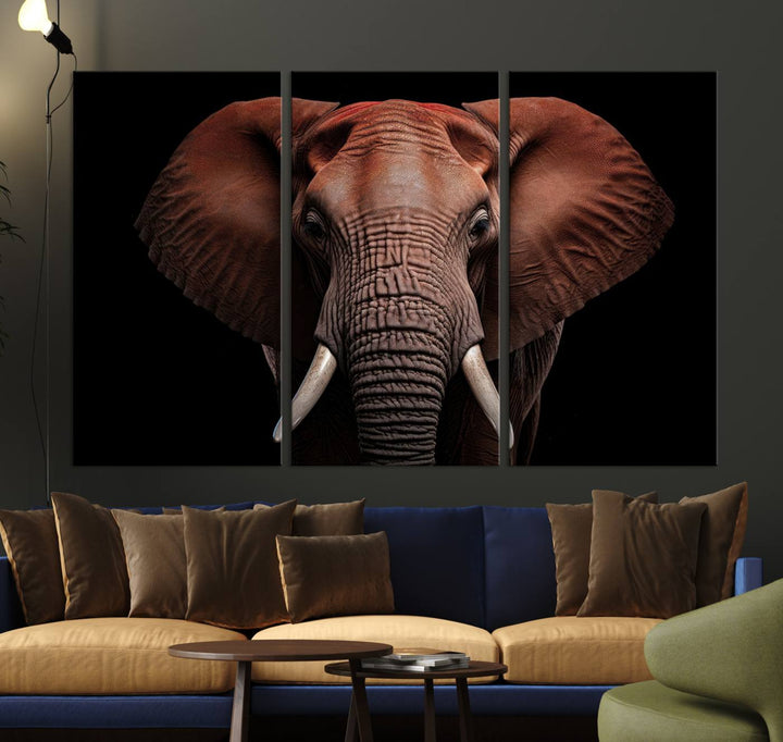 Extra Large Elephant Wall Art Print, Animal Wall Decor, Framed Canvas Print Office Decor