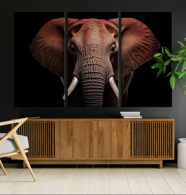 Extra Large Elephant Wall Art Print, Animal Wall Decor, Framed Canvas Print Office Decor