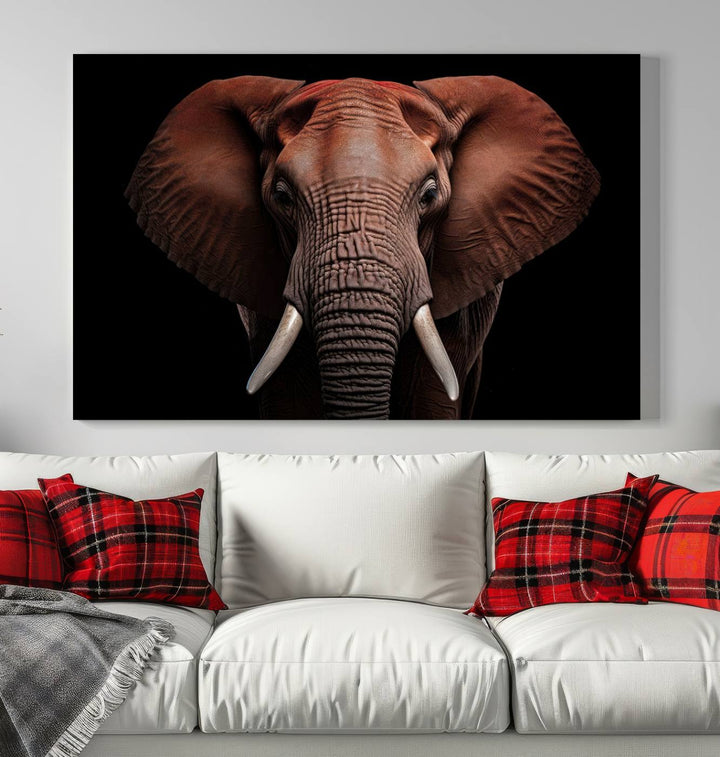 Extra Large Elephant Wall Art Print, Animal Wall Decor, Framed Canvas Print Office Decor