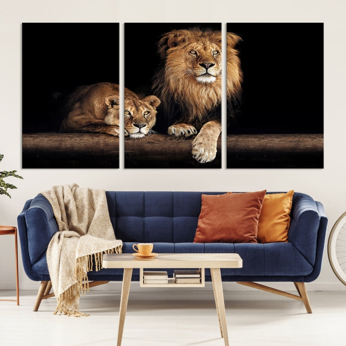 Extra Large Lion Photography Wall Art Animal Print Canvas Wall Decor