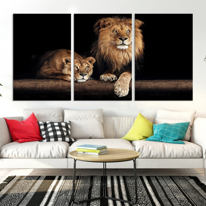 Extra Large Lion Photography Wall Art Animal Print Canvas Wall Decor