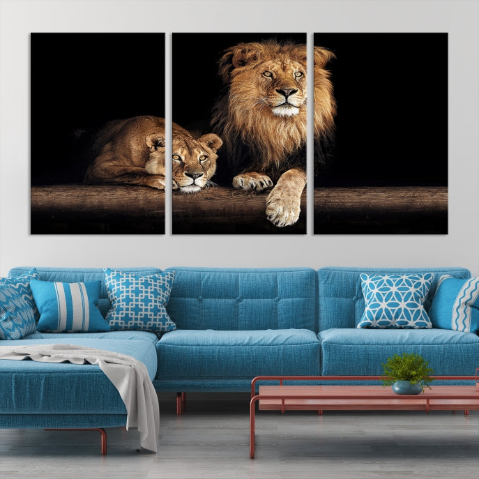 Extra Large Lion Photography Wall Art Animal Print Canvas Wall Decor