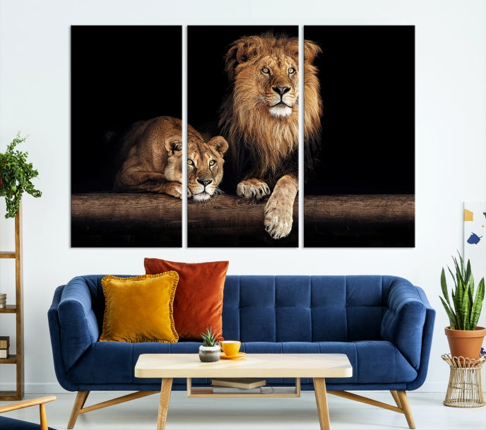 Extra Large Lion Photography Wall Art Animal Print Canvas Wall Decor