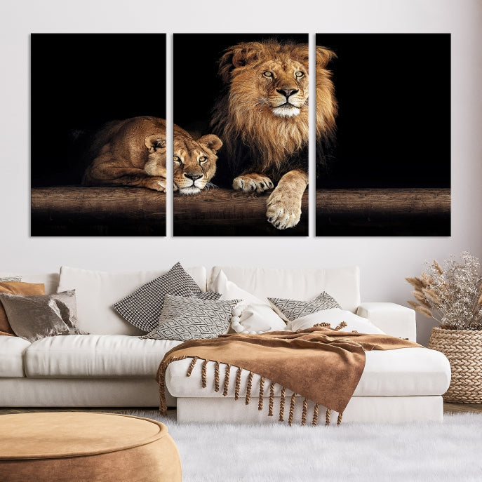 Extra Large Lion Photography Wall Art Animal Print Canvas Wall Decor