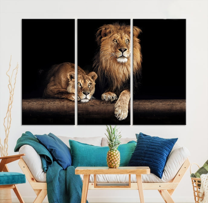 Extra Large Lion Photography Wall Art Animal Print Canvas Wall Decor