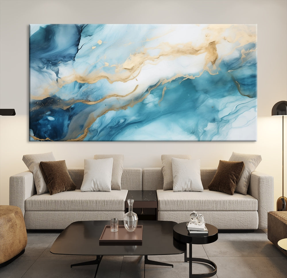 Extra Large Modern Abstract Painting Marble Wall Art Canvas Print for Home Decor