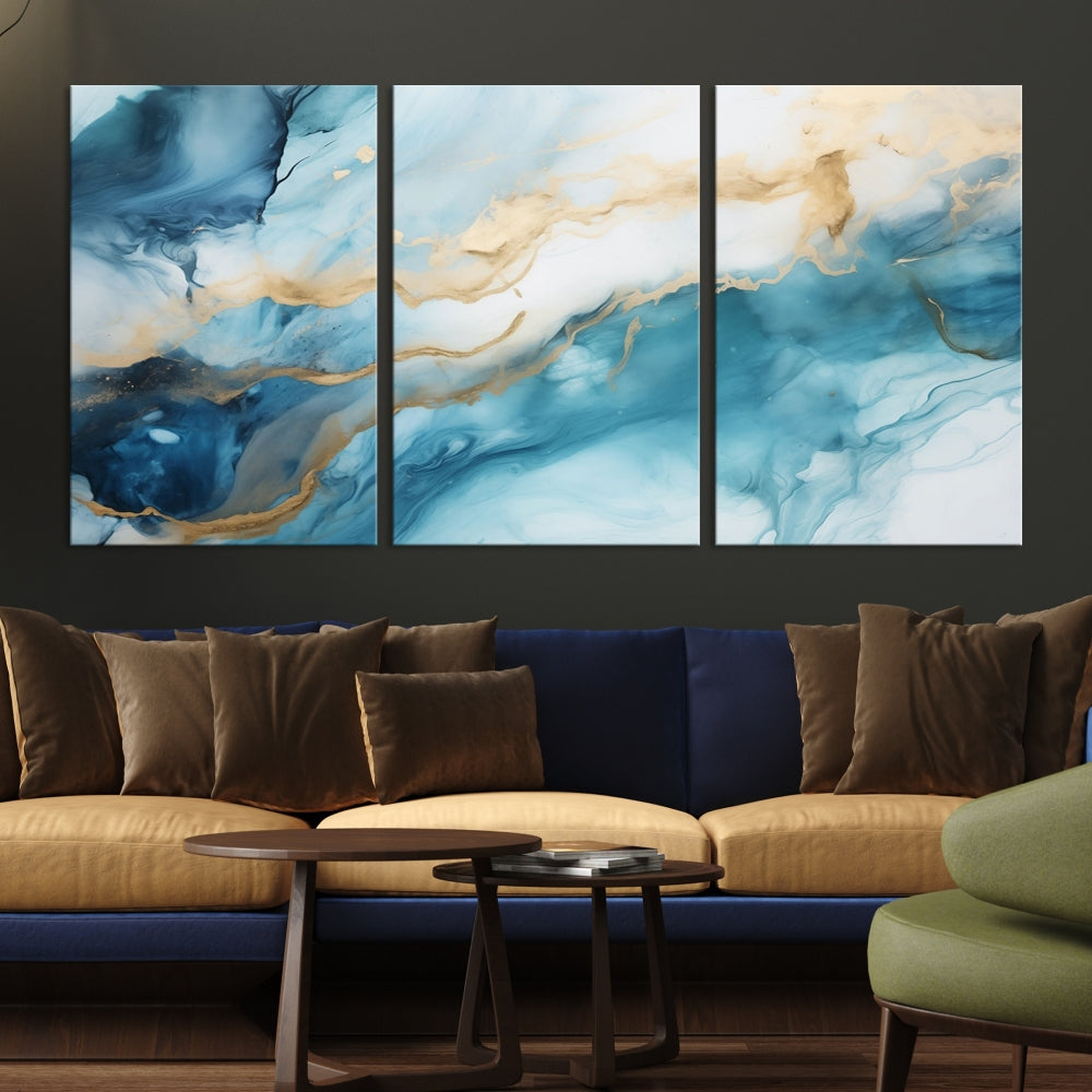 Extra Large Modern Abstract Painting Marble Wall Art Canvas Print for Home Decor