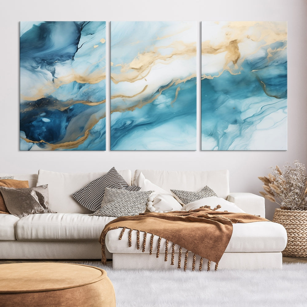 Extra Large Modern Abstract Painting Marble Wall Art Canvas Print for Home Decor