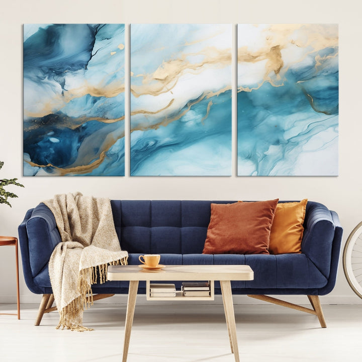 Extra Large Modern Abstract Painting Marble Wall Art Canvas Print for Home Decor