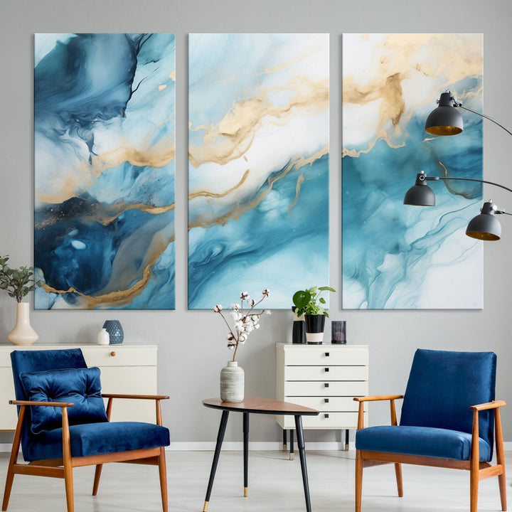 Extra Large Modern Abstract Painting Marble Wall Art Canvas Print for Home Decor