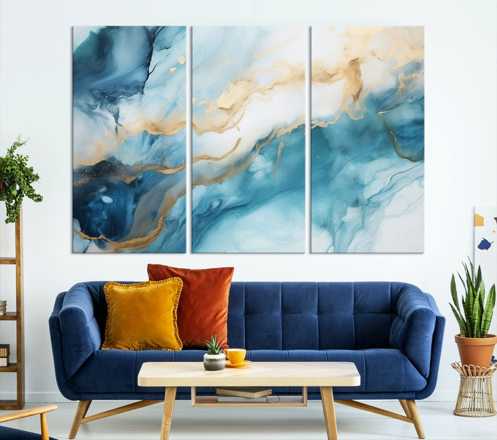 Extra Large Modern Abstract Painting Marble Wall Art Canvas Print for Home Decor