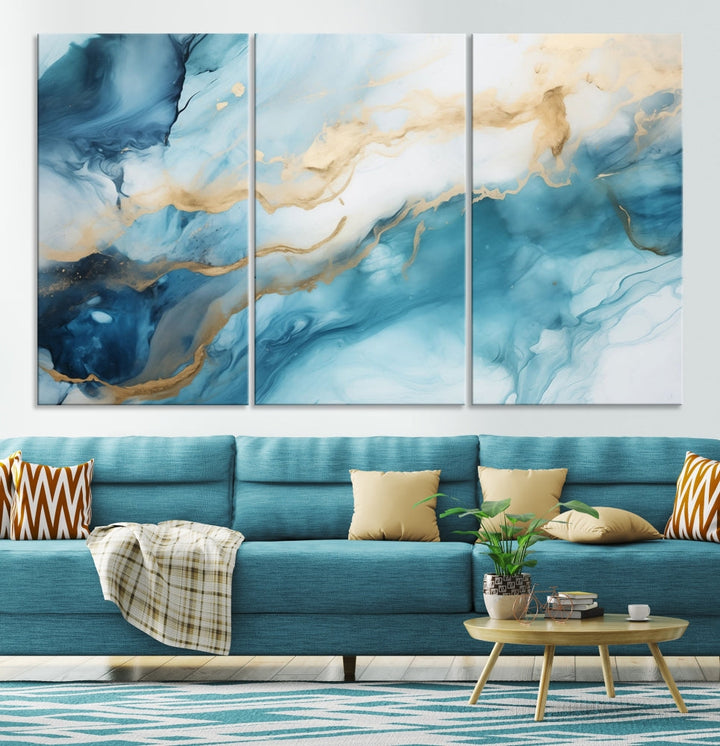 Extra Large Modern Abstract Painting Marble Wall Art Canvas Print for Home Decor