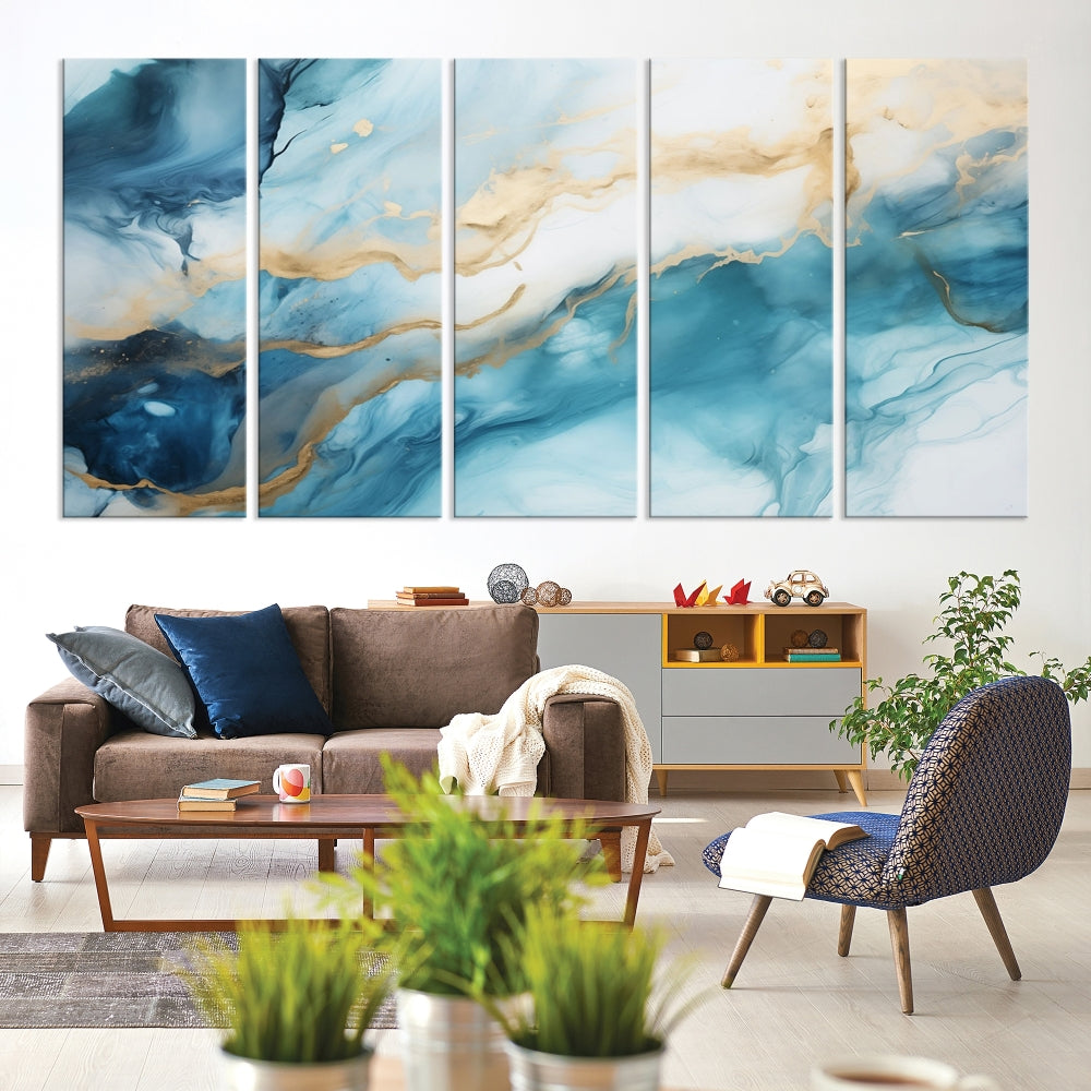 Extra Large Modern Abstract Painting Marble Wall Art Canvas Print for Home Decor