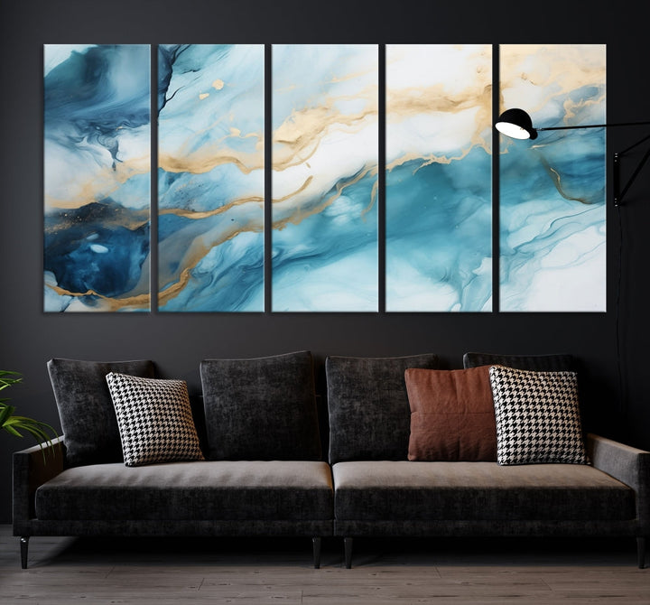 Extra Large Modern Abstract Painting Marble Wall Art Canvas Print for Home Decor