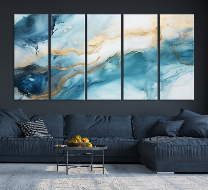 Extra Large Modern Abstract Painting Marble Wall Art Canvas Print for Home Decor