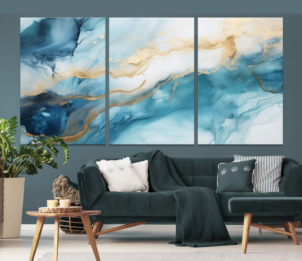 Extra Large Modern Abstract Painting Marble Wall Art Canvas Print for Home Decor