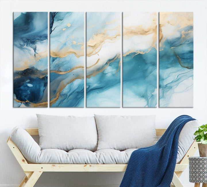 Extra Large Modern Abstract Painting Marble Wall Art Canvas Print for Home Decor