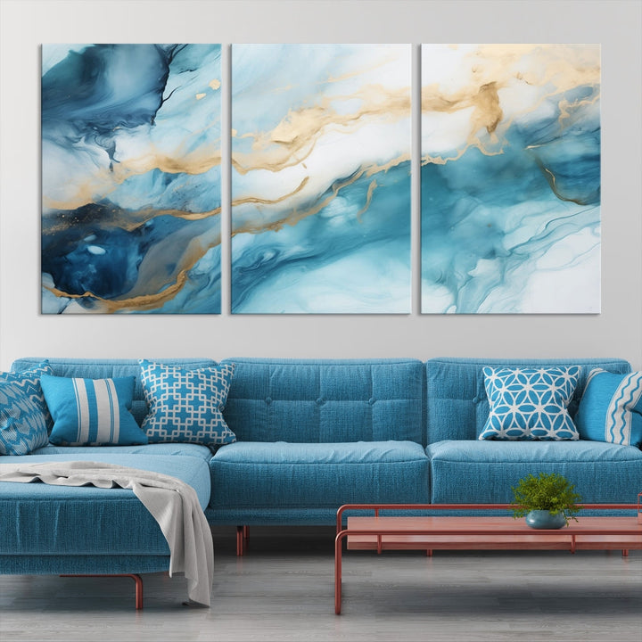 Extra Large Modern Abstract Painting Marble Wall Art Canvas Print for Home Decor