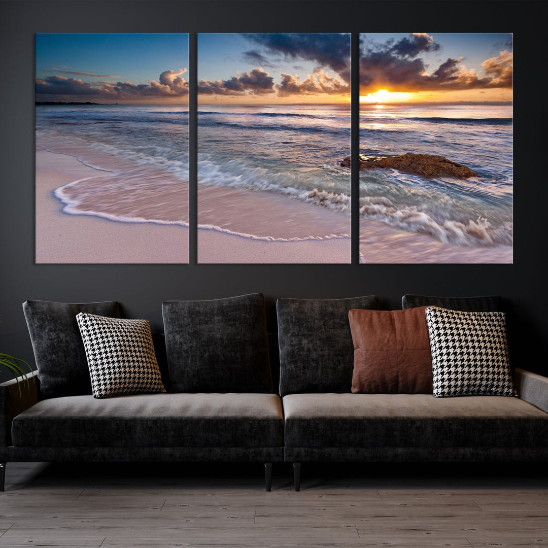 Extra Large Ocean Sunset Sea Holiday Beach Wall Art Canvas Print for Hotel Decoration