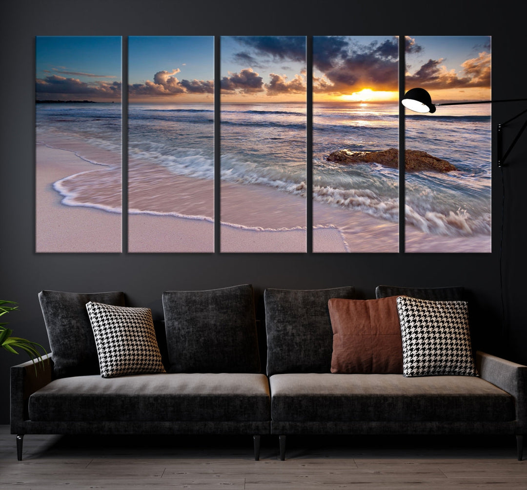 Extra Large Ocean Sunset Sea Holiday Beach Wall Art Canvas Print for Hotel Decoration