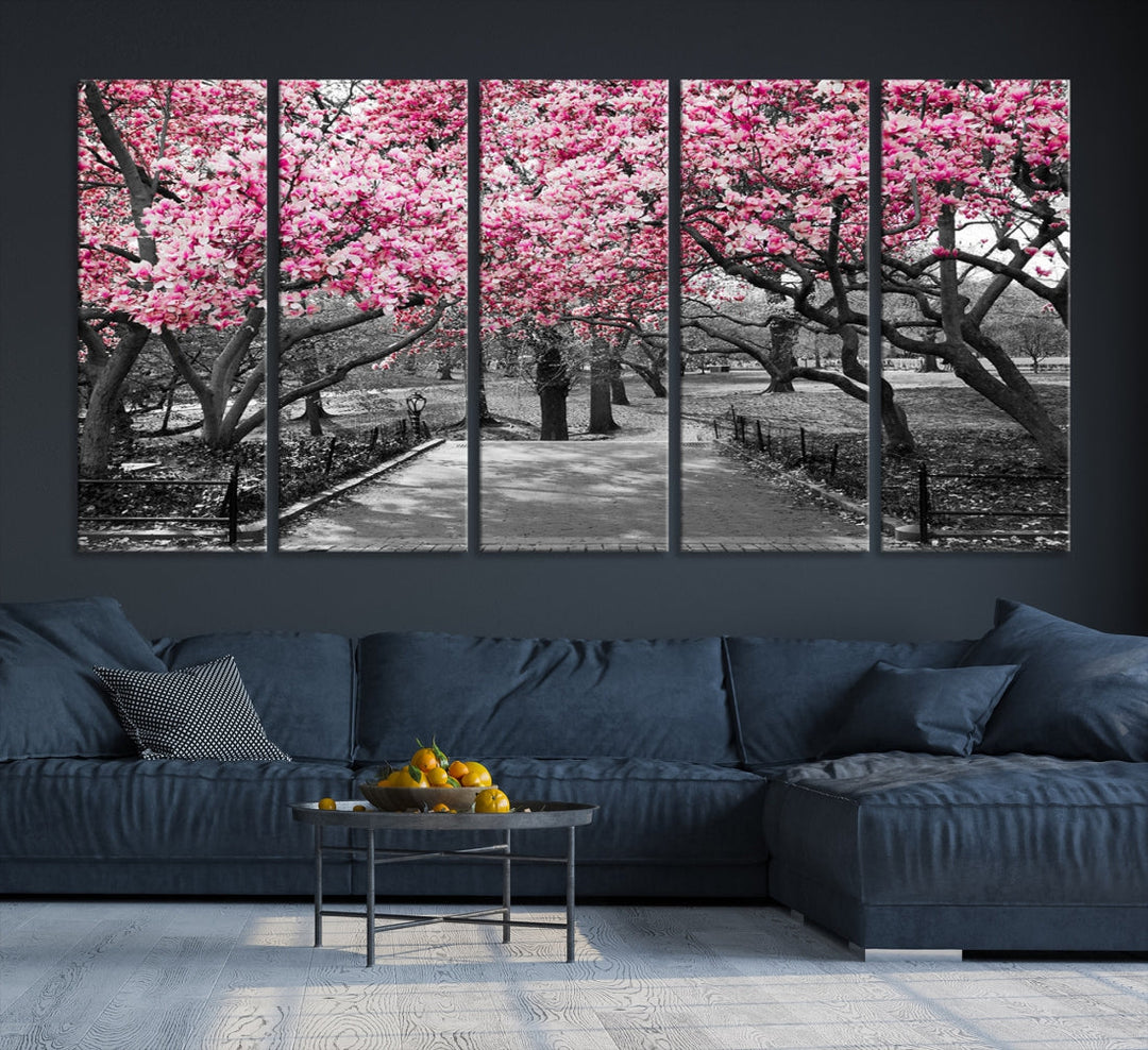 Extra Large Pink Trees Landscape Wall Art Canvas Print Office Decor