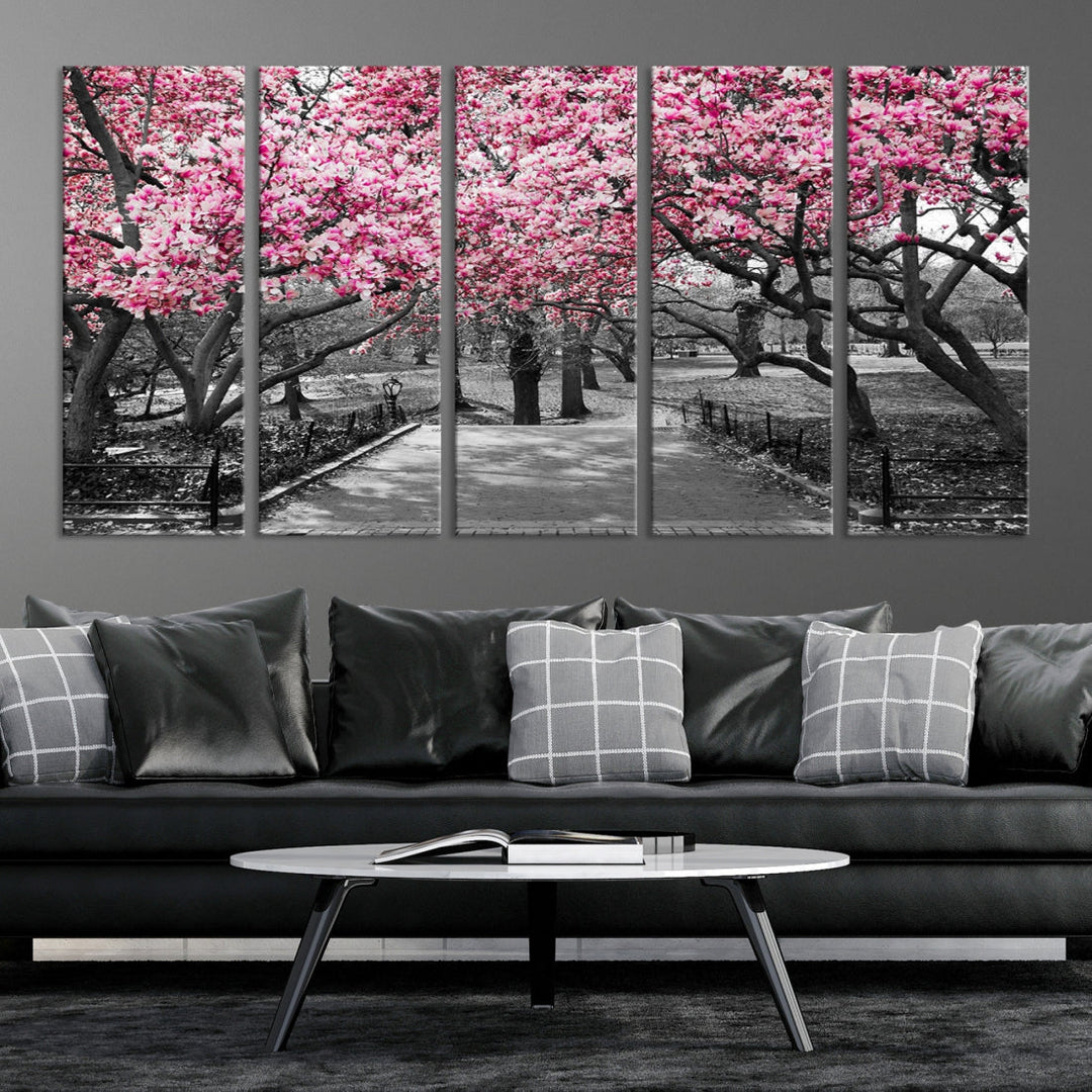 Extra Large Pink Trees Landscape Wall Art Canvas Print Office Decor