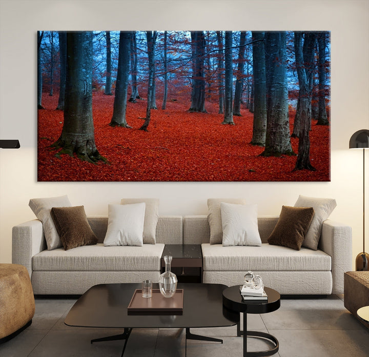 Extra Large Wall Art Autumn Forest Landscape Canvas Art Print