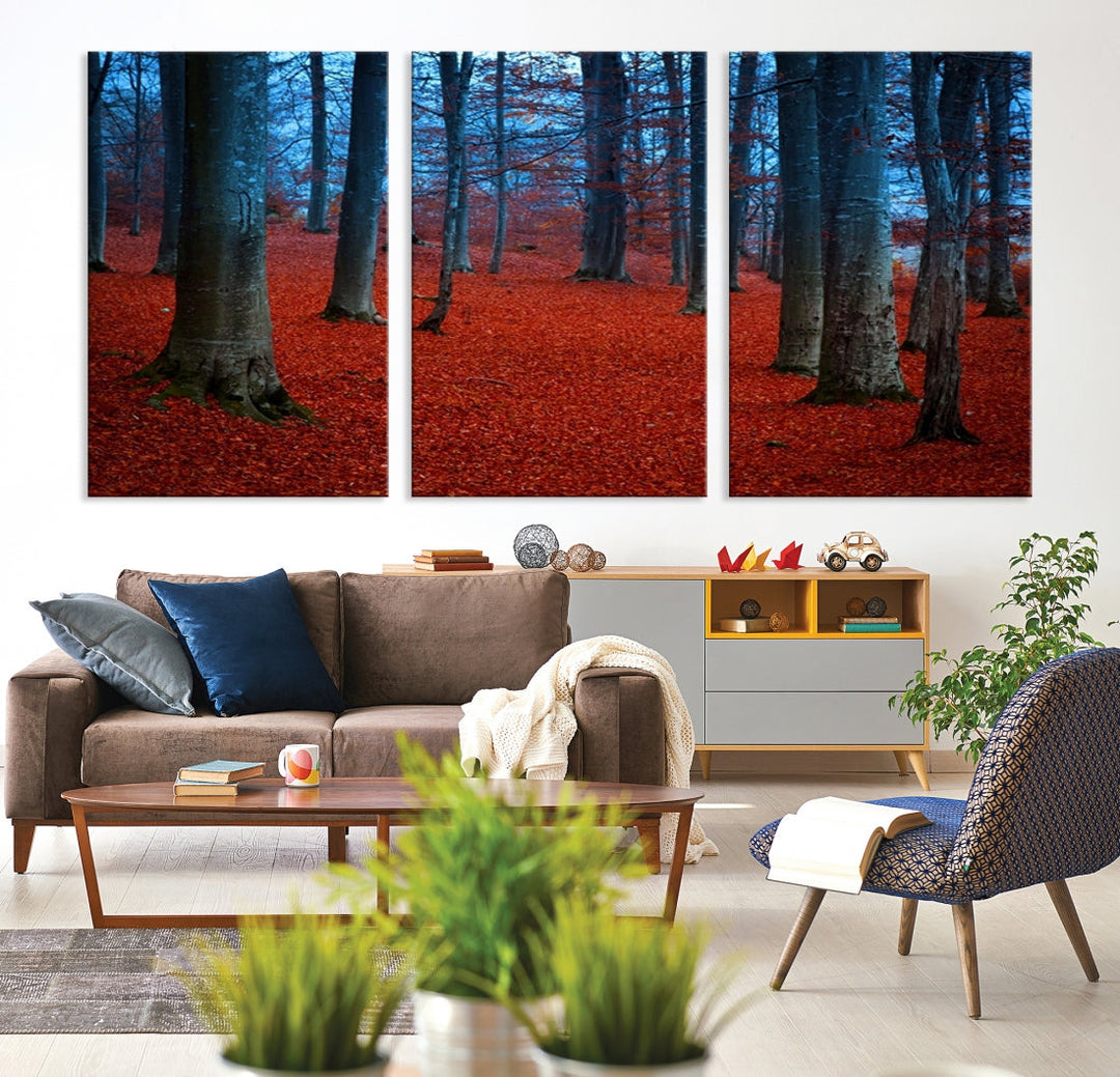 Extra Large Wall Art Autumn Forest Landscape Canvas Art Print