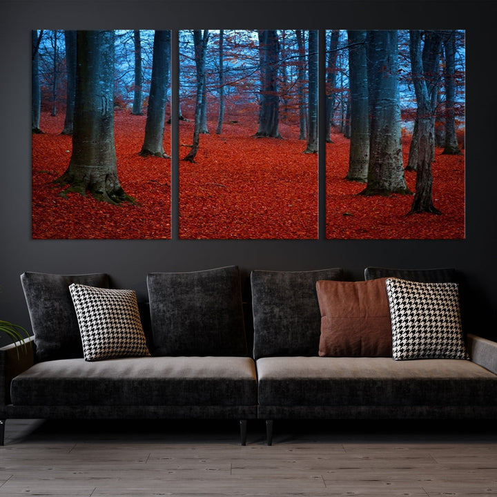 Extra Large Wall Art Autumn Forest Landscape Canvas Art Print