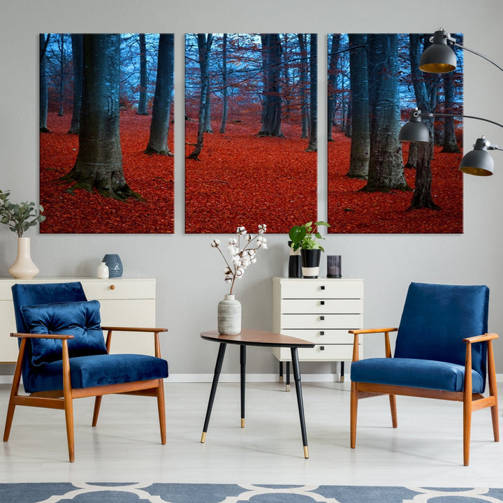 Extra Large Wall Art Autumn Forest Landscape Canvas Art Print