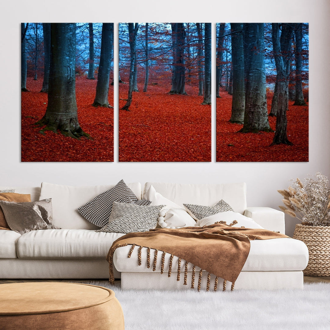 Extra Large Wall Art Autumn Forest Landscape Canvas Art Print