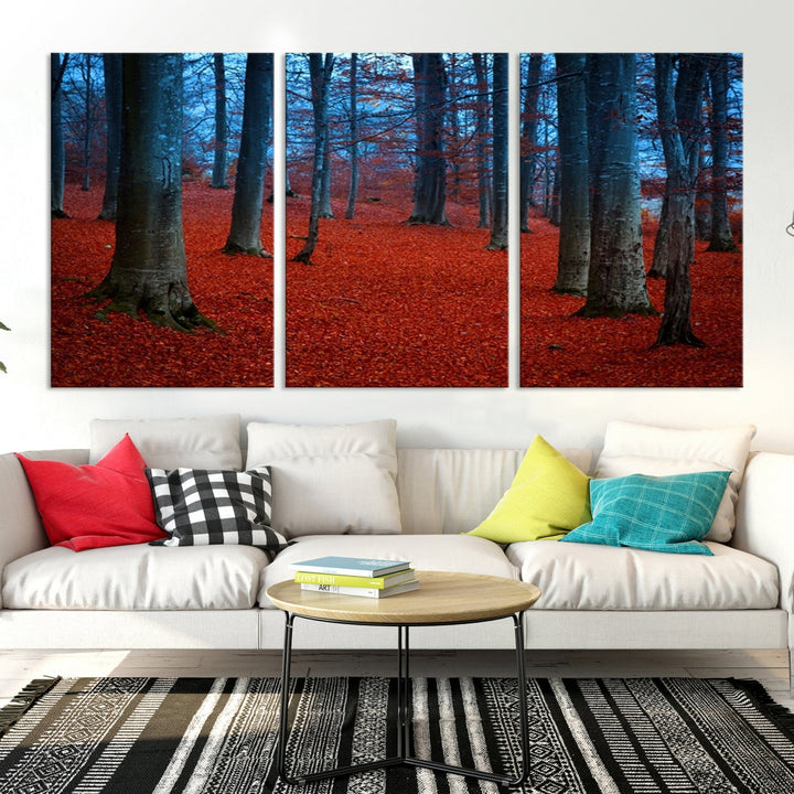 Extra Large Wall Art Autumn Forest Landscape Canvas Art Print