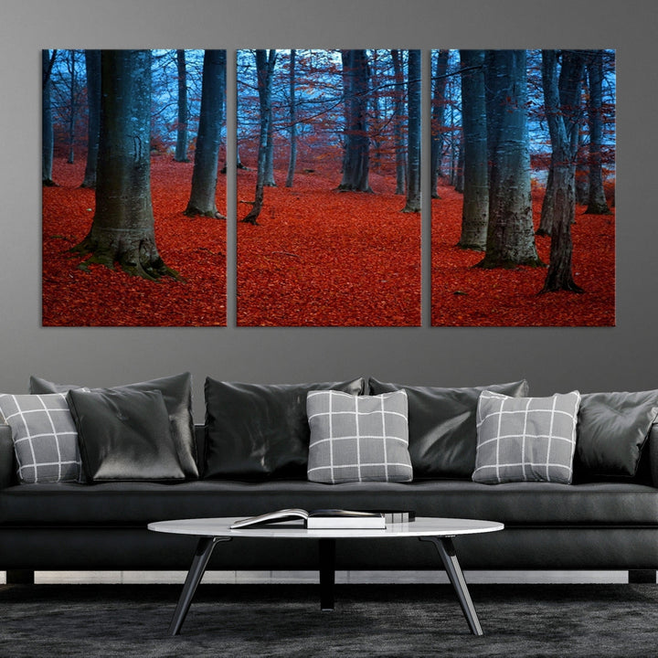 Extra Large Wall Art Autumn Forest Landscape Canvas Art Print