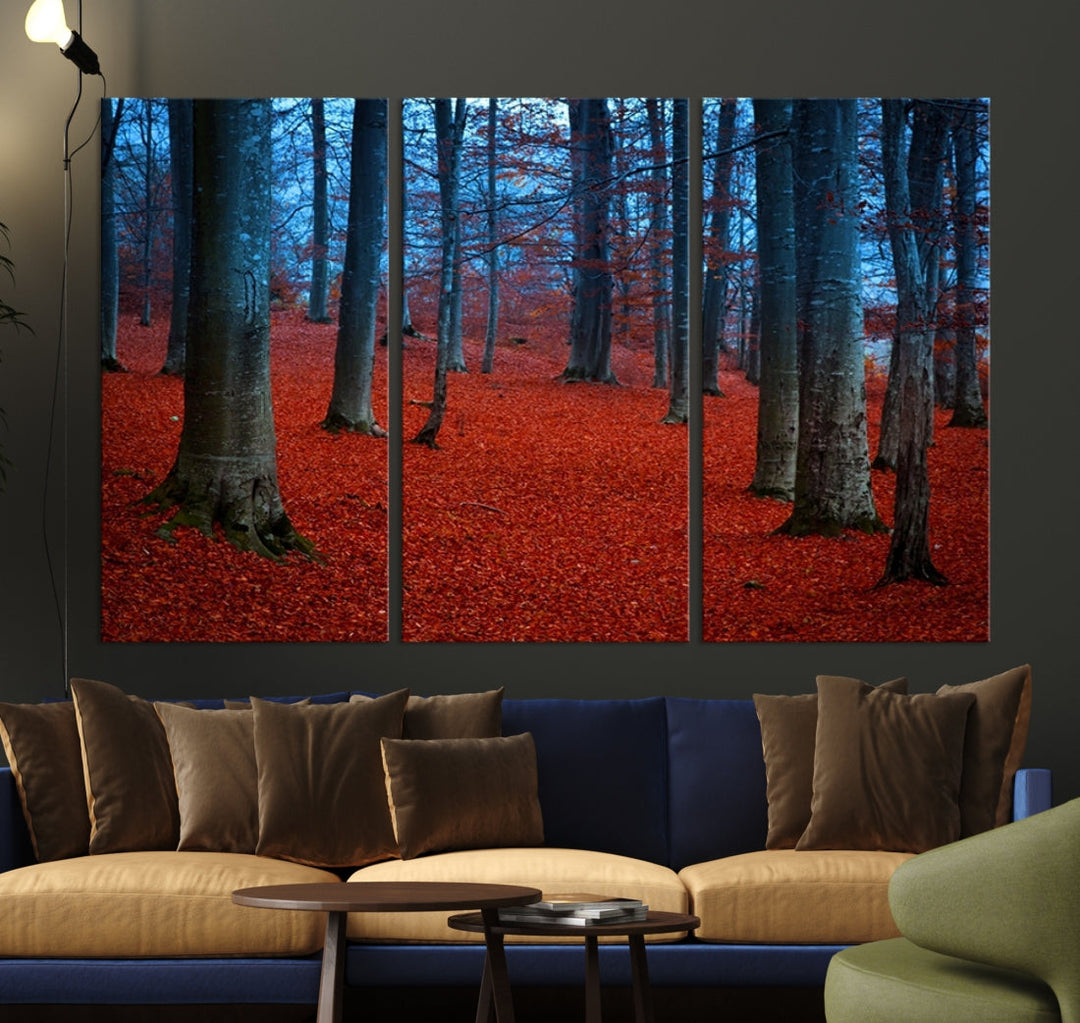 Extra Large Wall Art Autumn Forest Landscape Canvas Art Print